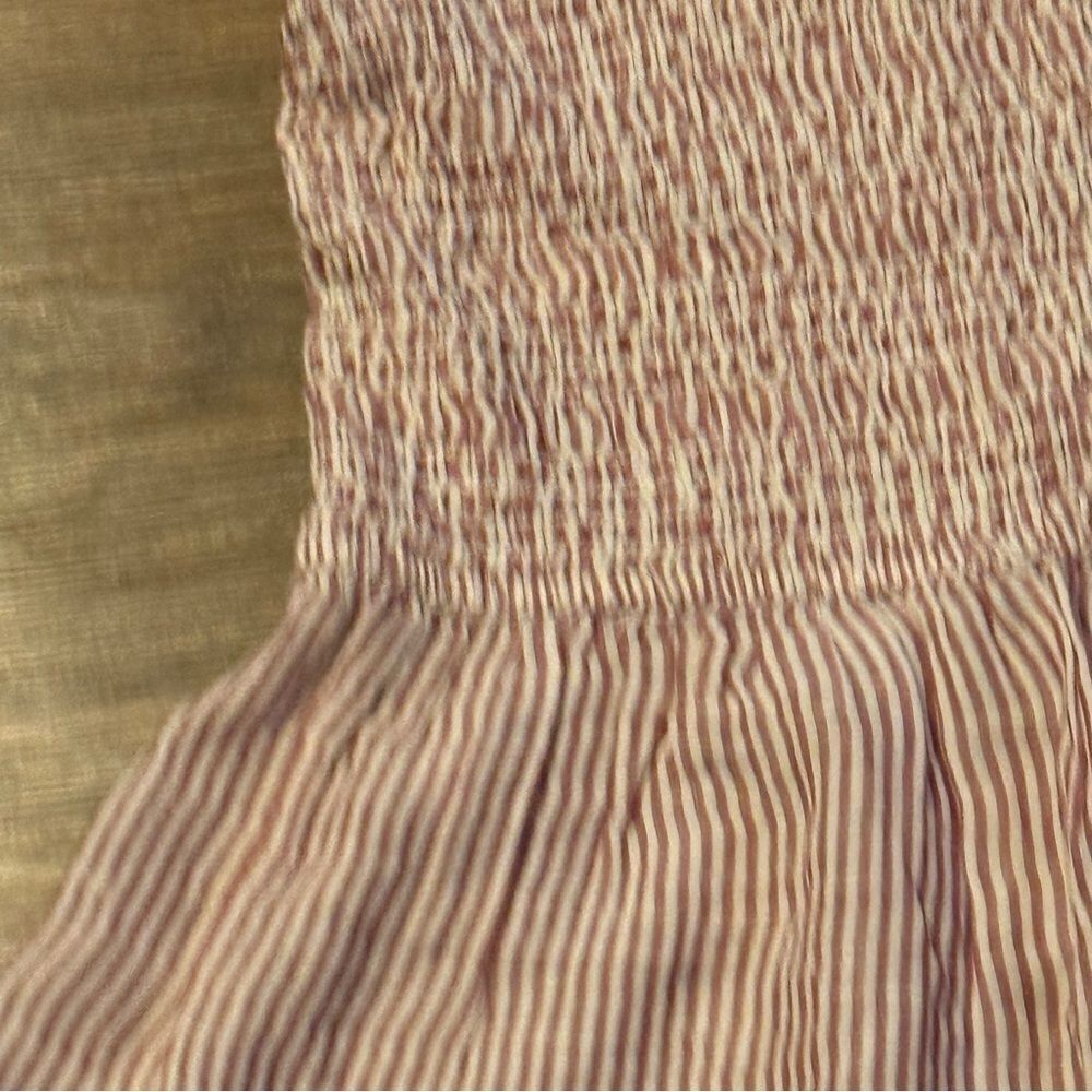 True Craft Striped Babydoll Elastic Top Rose Pink And White Size 1X - Picture 5 of 10
